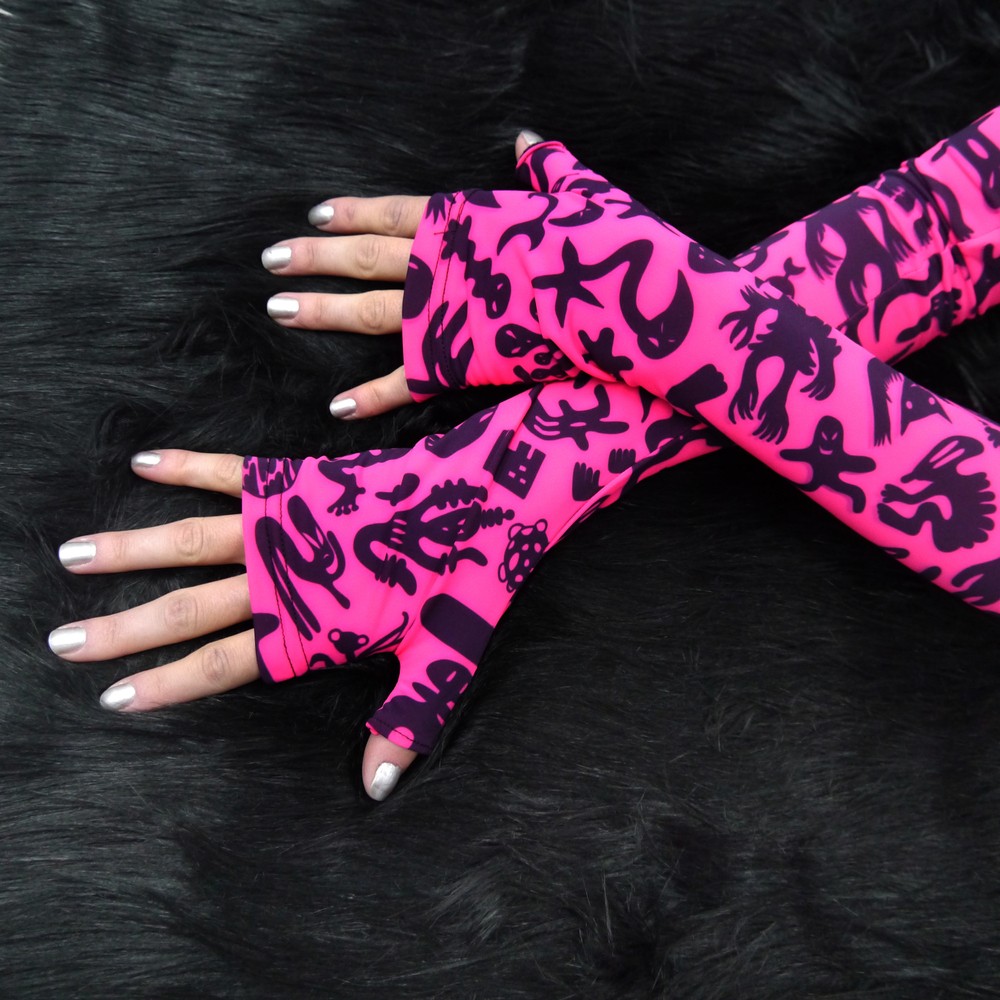 Mittens Women's Fingerless Gloves For Evening Party Extraterrestrials Anunnaki