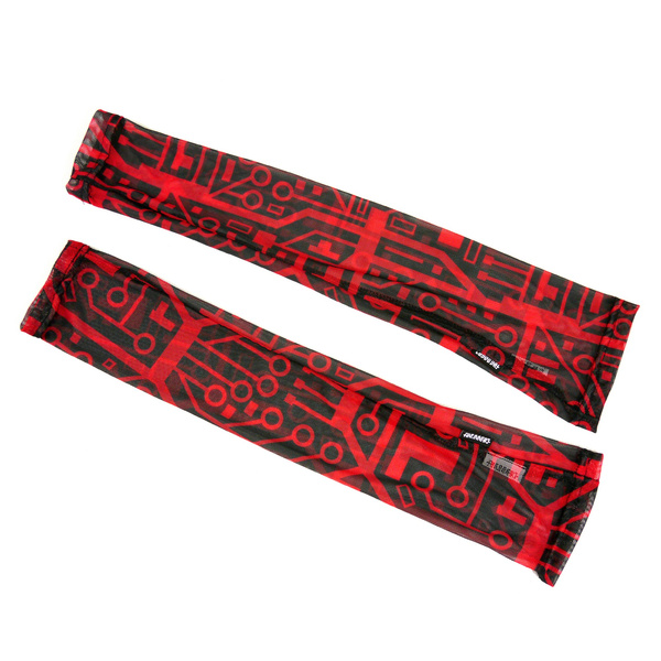 Mitenki Rękawiczki damskie bez palców z tiulu wieczorowo imprezowe Integrated Circuit Red Anunnaki