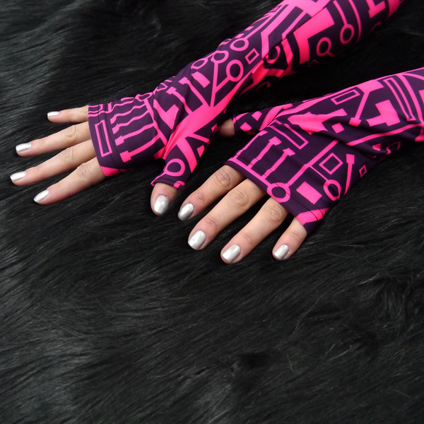 Mittens Women's Fingerless Tulle Gloves For Evening Party Integrated Circuit Anunnaki