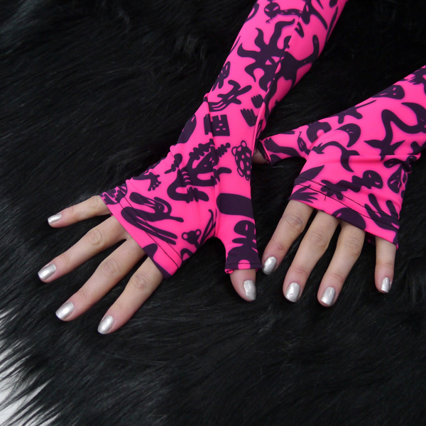 Mitenki Rękawiczki damskie bez palców wieczorowo imprezowe Extraterrestrials Anunnaki