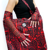 Fäustlinge Fingerlose Tüll-Handschuhe für Damen für die Abendgesellschaft Integrated Circuit Red 