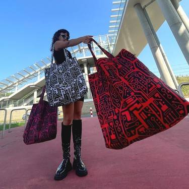 Torba Maxi Anunnaki Integrated Circuit - Red