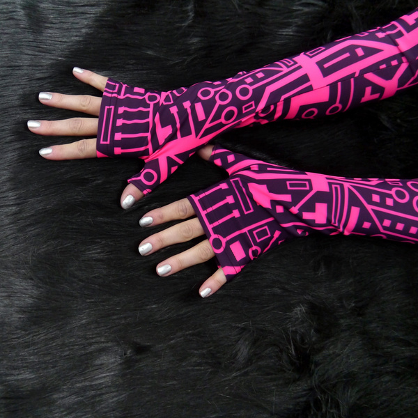 Mittens Women's Fingerless Tulle Gloves For Evening Party Integrated Circuit Anunnaki