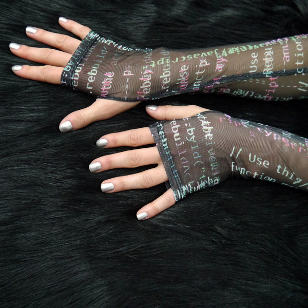 Mitenki Rękawiczki damskie bez palców z tiulu wieczorowo imprezowe Error Anunnaki